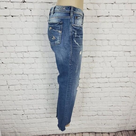 Silver Audrey Distressed Raw Hem Jeans 31 - Picture 4 of 15